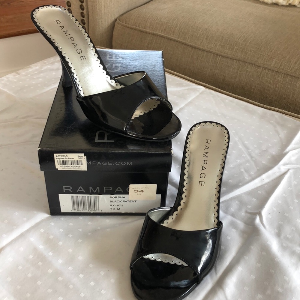 RAMPAGE BLACK PATENT SZ 7.5